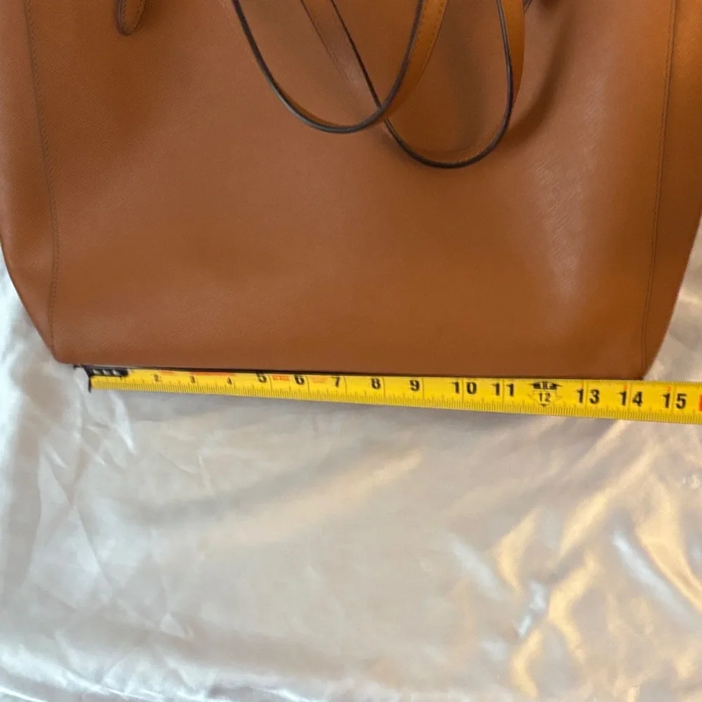 Tory Burch Tan Leather Tote with Laptop Pocket - Picture 11 of 14